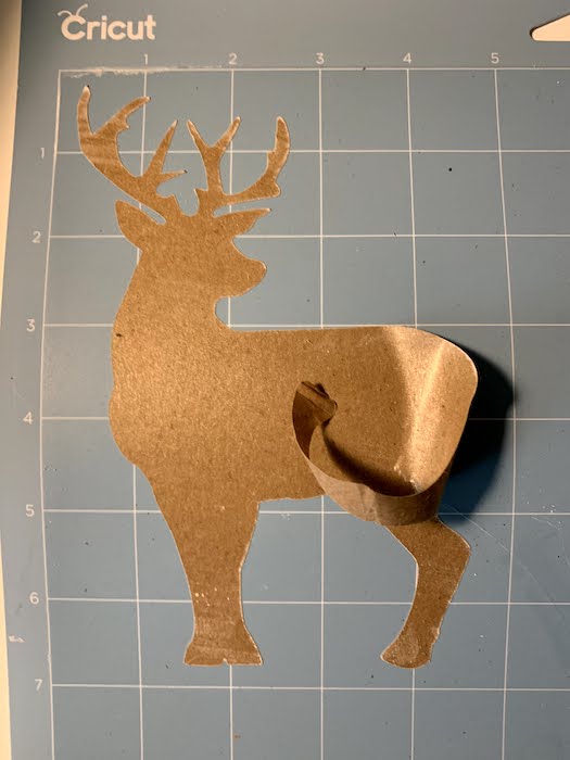 blooper buck cutout on cricut mat