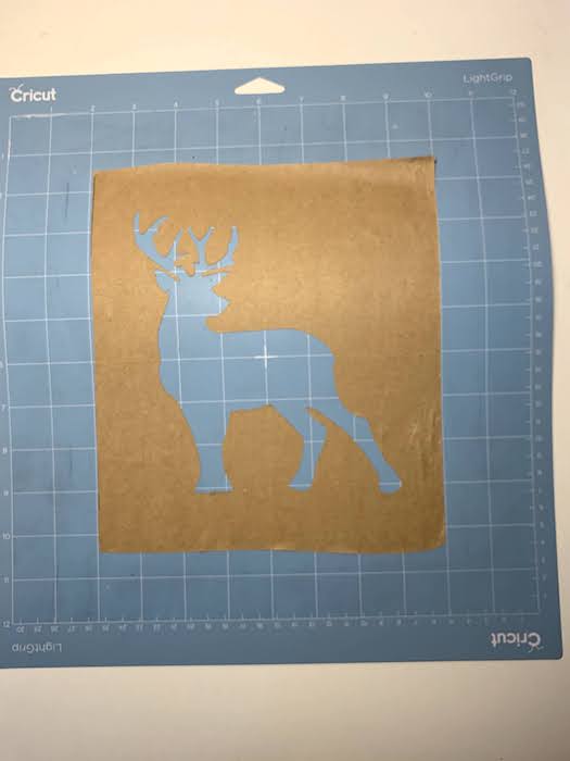 cricut mat with freezer paper cut out