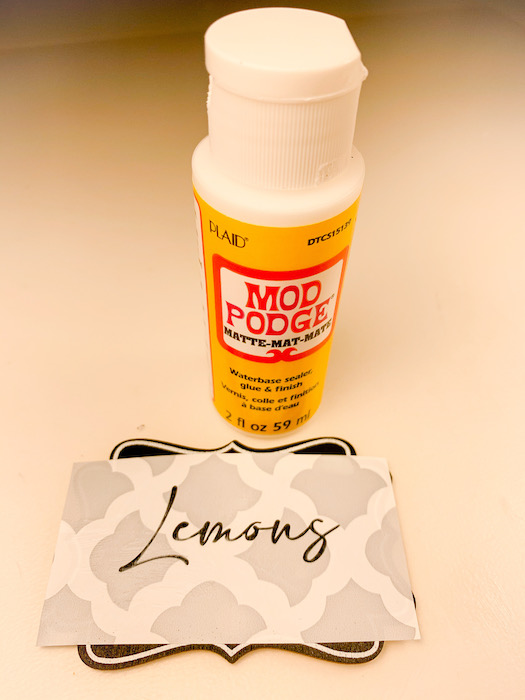 mod podge for stenciling on wood