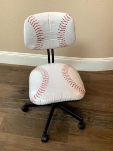 baseball chair upside down