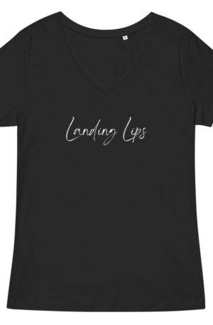 Landing Lips Women’s fitted v-neck t-shirt